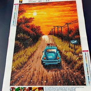 Sunset scene driving car